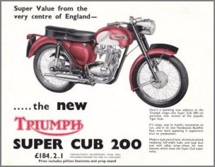 Advert for T20B Super Cub. Note the price of £184.